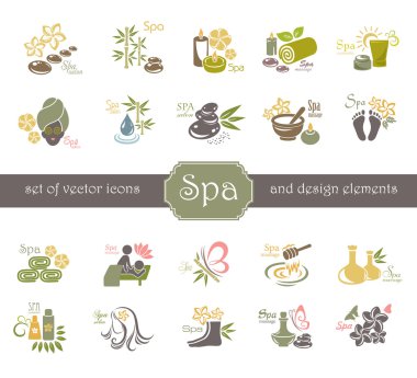 Spa logo ve tasarım öğeleri.