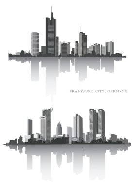 Frankfurt şehir. Kentsel panorama.