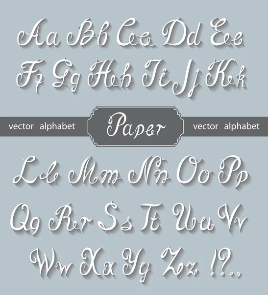 Vektor Papier Alphabet Set — Stockvektor