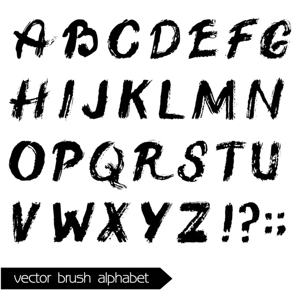 Διάνυσμα ακουαρέλα ζωγραφισμένα αλφάβητο. Βούρτσα γραμματοσειρά. — Διανυσματικό Αρχείο