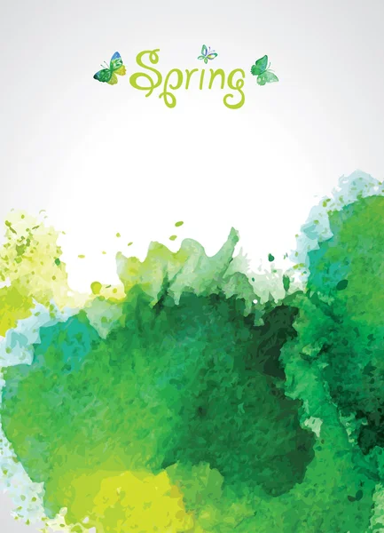 Abstrakte grüne Aquarell Hintergrund für den Frühling. — Stockvektor