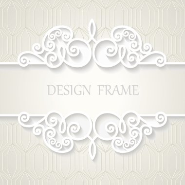 Gölgeli eski kağıt çerçeve. Düğün, davetiye, kapak kitabı için dekoratif arka plan.