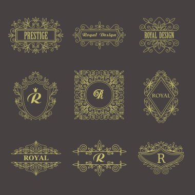 Logonuz, Davetiyeniz, Monogramınız, Düğün Arkaplanınız, İş İşaretiniz, Kraliyet Tasarımı İçin Klasik Çerçeveler.