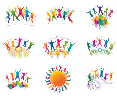 Young people on the party. clipart