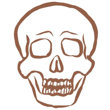 Scull Illustration Çizgisi. El Çizimi Karalama.