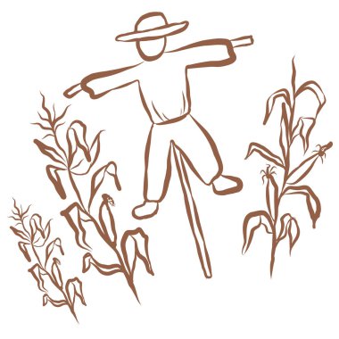 Korkuluk Çizgisi Resimleri. El Çizimi Karalama.