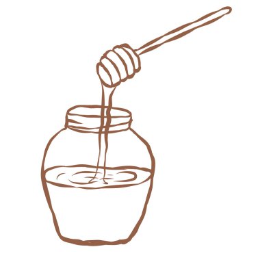 Ballı Çizgi Sanatı. El Çizimi Karalama.