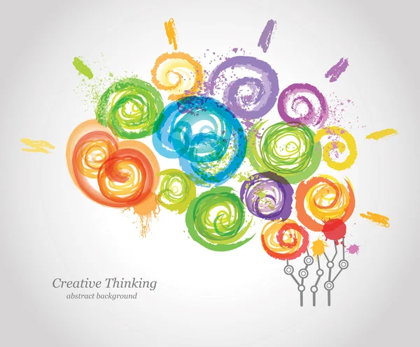 Cerebro humano creativo en el trabajo. Antecedentes conceptuales para las empresas y la educación . — Vector de stock