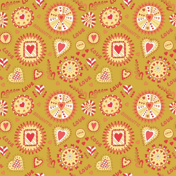 Valentine's Day Seamless Pattern. Abstract Romantic Background. — Stock Vector