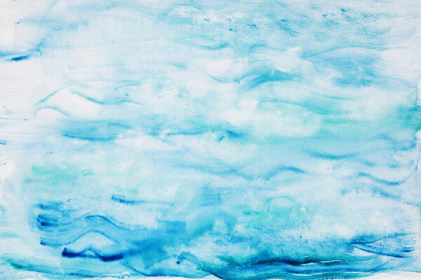 Abstract watercolor blue sea background.