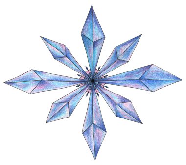 Sulu Boya kalem kar tanesi.