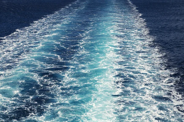 Trail of ferry on Mediterranean Sea — Stock Photo, Image