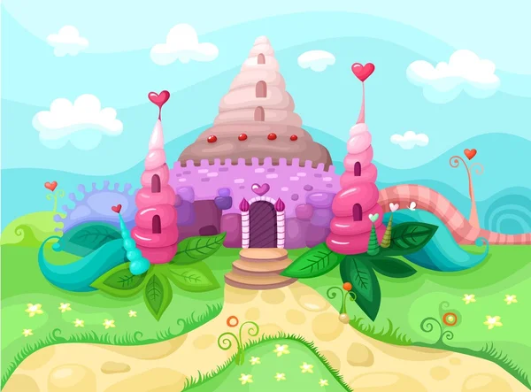 魔法の城の図 — ストックベクタ