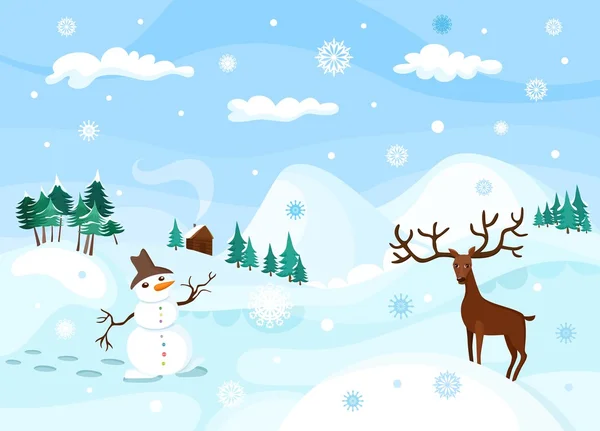 Winter Kerstmis illustratie — Stockvector