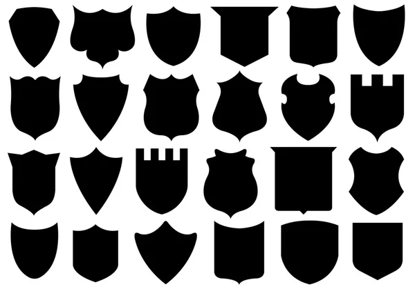 Set of different shields — Stock Vector