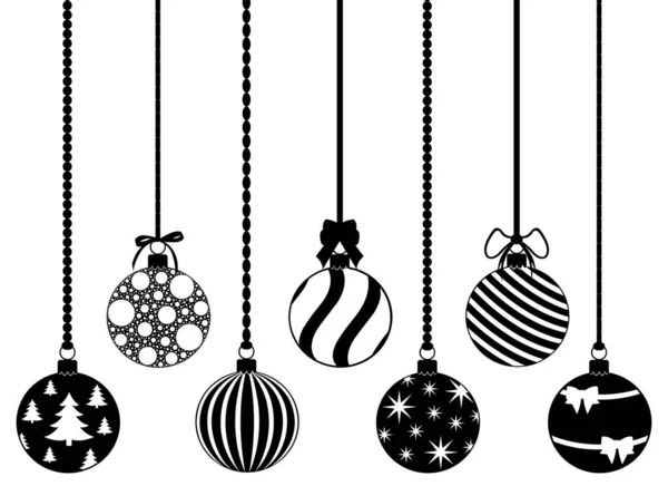 Colección Diferentes Decoraciones Navideñas Colgantes Aisladas Blanco — Vector de stock