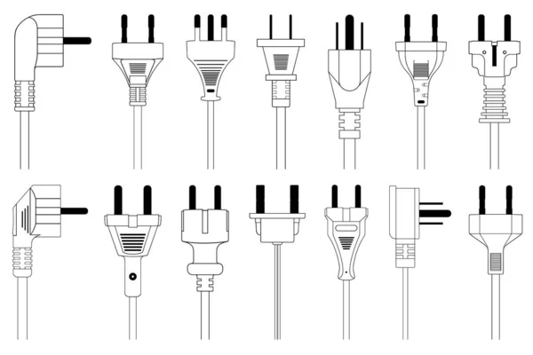 Illustrazione Diverse Spine Isolate Bianco — Vettoriale Stock