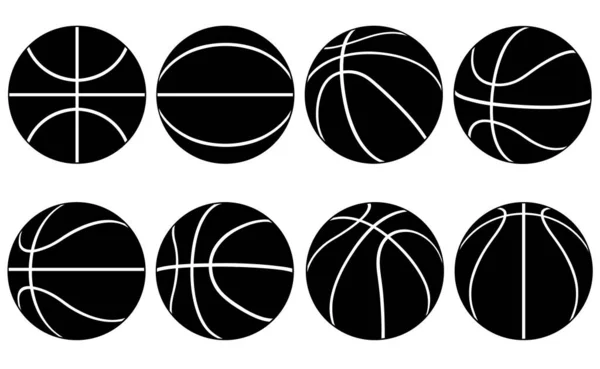 Ilustración Pelotas Baloncesto Aisladas Blanco — Vector de stock