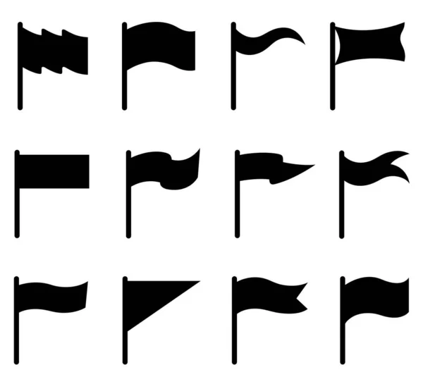 Set Van Verschillende Vlaggen Geïsoleerd Wit — Stockvector