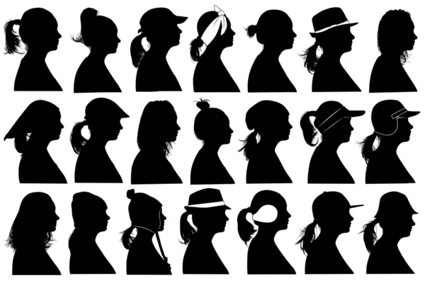 Illustration of women profiles — Stock Vector