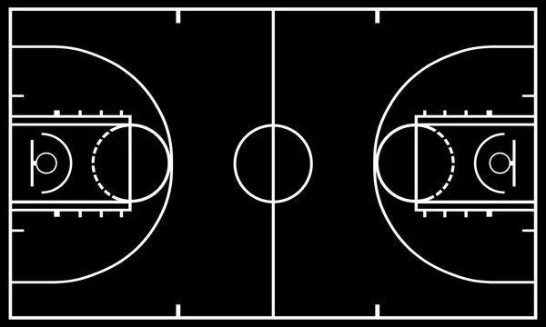 Cancha de baloncesto — Vector de stock