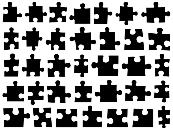 Set of different puzzle pieces — Stock Vector