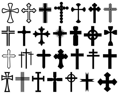 Set of different crosses clipart