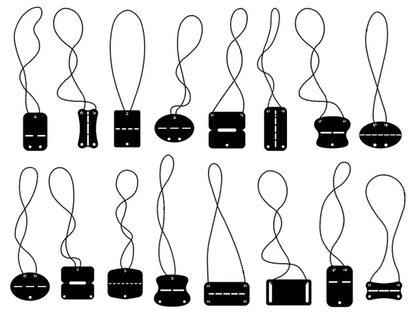 Set of different dog tags — Stock Vector