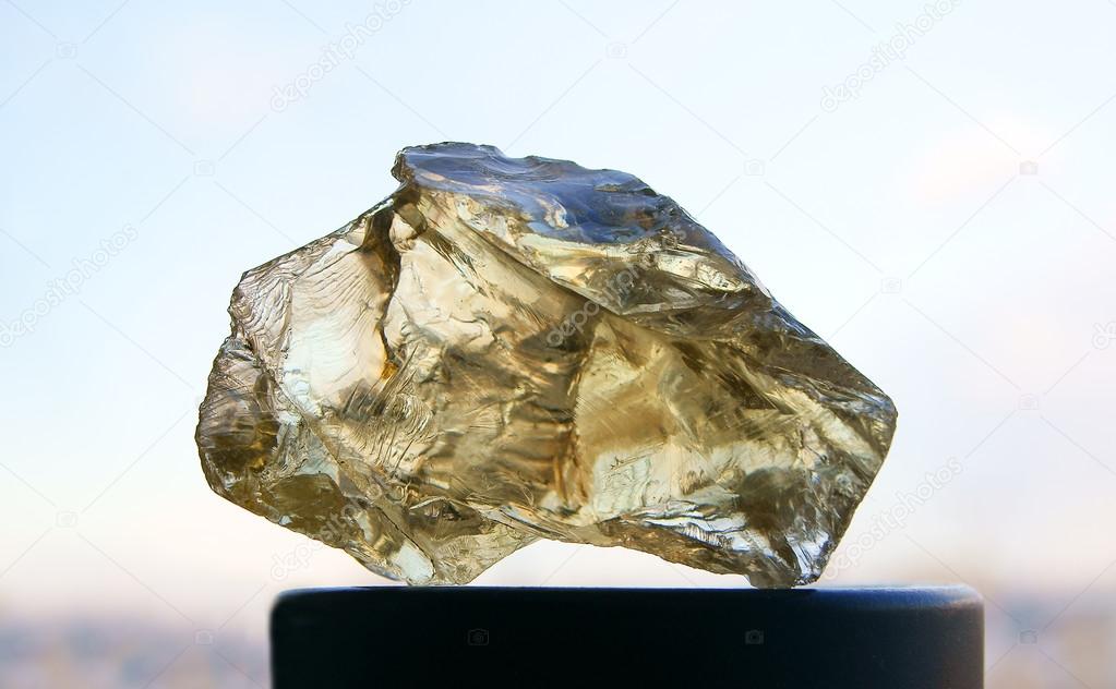 Rough Citrine Or Yellow Quartz Crystal Stock Photo By C Hapelena
