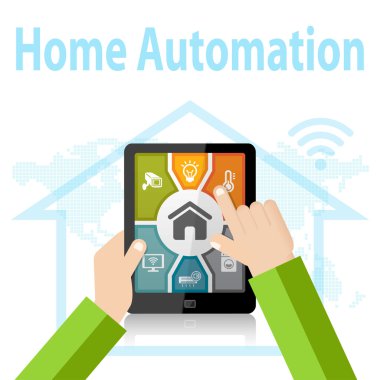 Akıllı ev otomasyon kontrol Apps kavramı