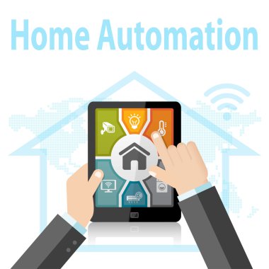 Akıllı ev otomasyon kontrol Apps kavramı