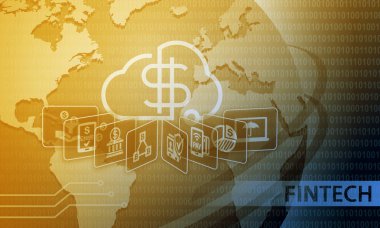 Fintech Finans teknolojileri iş bankacılık hizmeti arka plan