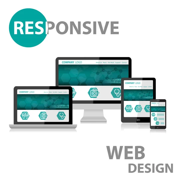 Web design reattivo su vari dispositivi — Foto Stock