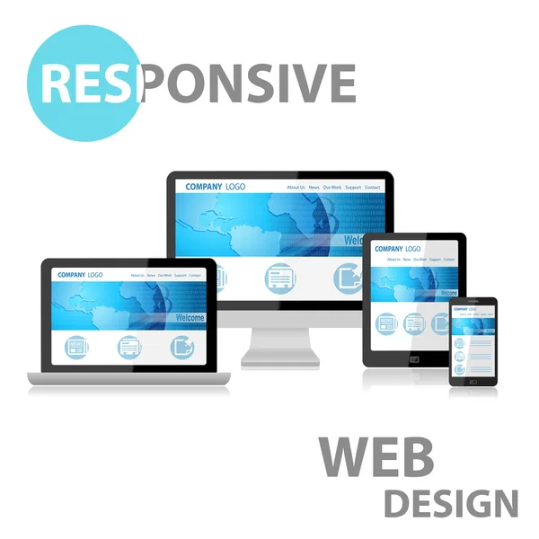 Responsive webbdesign på olika enhet — Stockfoto