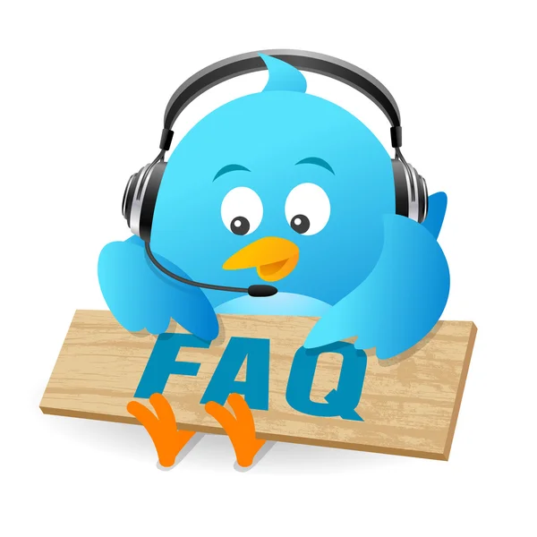 Blue Bird Faq teken — Stockfoto