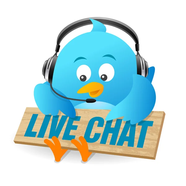 Blue Bird segno di chat dal vivo — Foto Stock