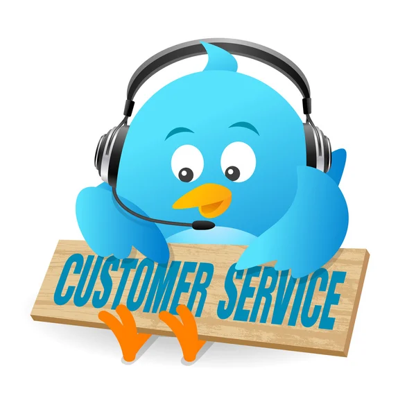 Blue Bird Customer Service Sign — Stock Photo, Image