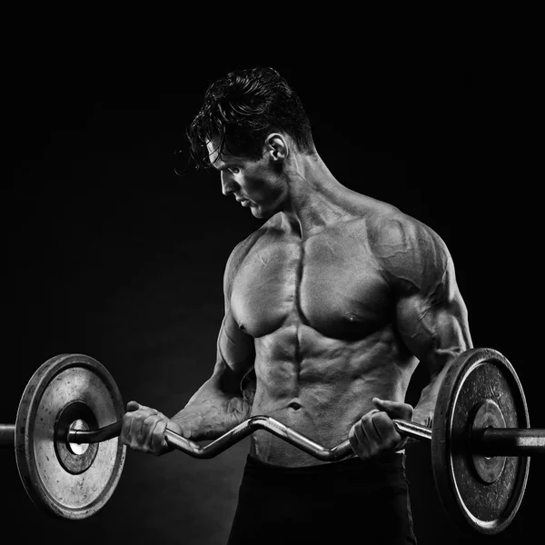 Homem bonito com grandes músculos — Fotografia de Stock