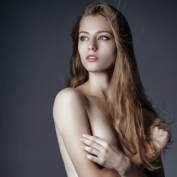 Studio photo of elegant naked lady — Stock Photo, Image