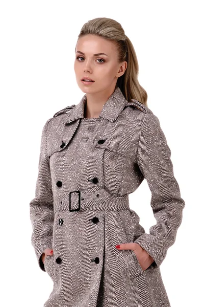 The beautiful blonde in a coat — Stock Photo, Image