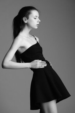 güzel genç model farklı duygusal stüdyo poz