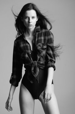 güzel genç model farklı duygusal stüdyo poz