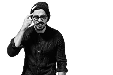 young handsome man dressed casually with different emotions.