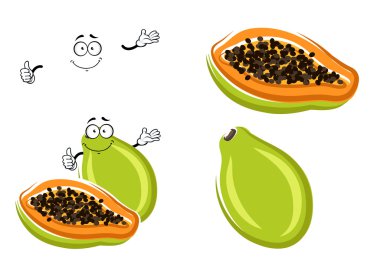 Sağlıklı tropikal karikatür papaya meyve