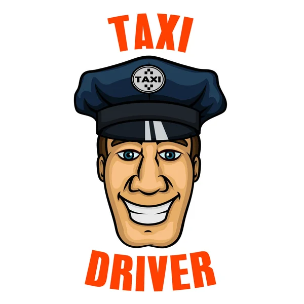 Taxi chauffeur in uniform piek Cap — Stockvector