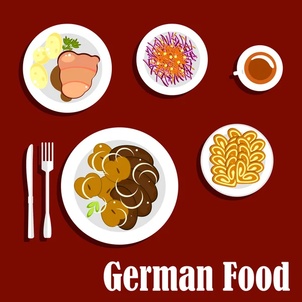 Plats populaires de cuisine nationale allemande — Image vectorielle