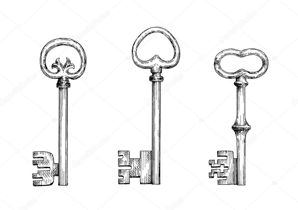 Antique Skeleton Keys, Vectors
