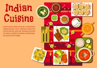 Indian cuisine dishes and snacks clipart