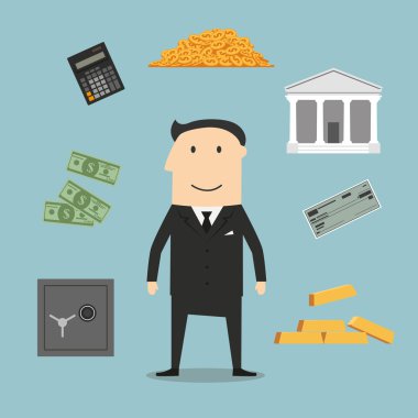 Bankacı meslek ve finansal simgeler