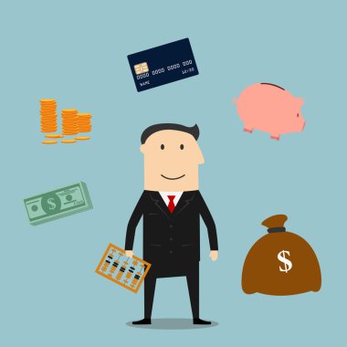 Bankacı mesleği ve finans simgeleri